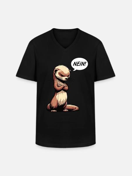 Nein Frettchen Frettchenhalter Frettchenbesitzer - Männer-T-Shirt mit V-Ausschnitt - Schwarz