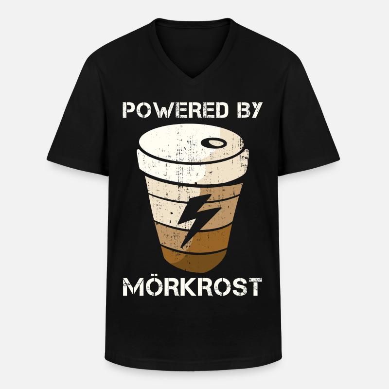 MÖRKROST - Männer-T-Shirt mit V-Ausschnitt - Schwarz