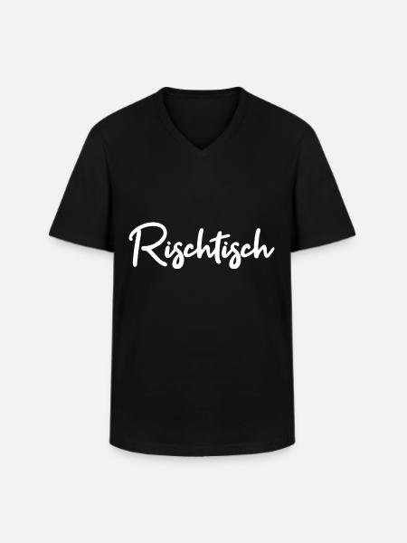 Rischtisch - Männer-T-Shirt mit V-Ausschnitt - Schwarz