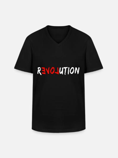 Love Revolution - Men's V-Neck T-Shirt - black