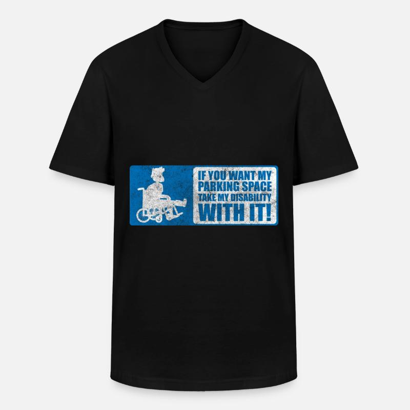 Behinderung Handicap - Männer-T-Shirt mit V-Ausschnitt - Schwarz