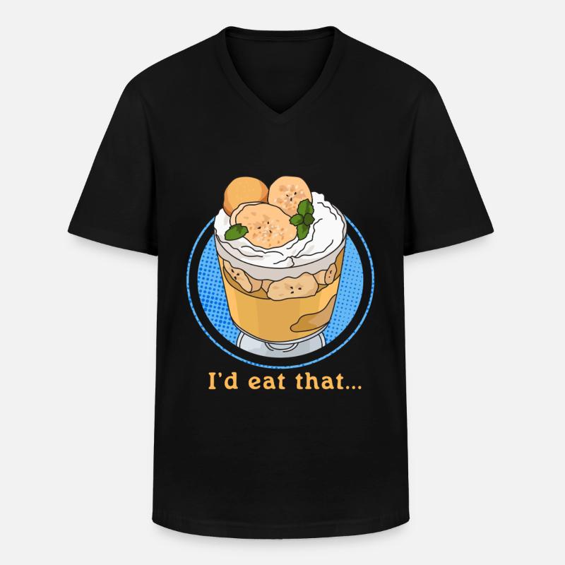 Bananen Pudding Bananenpudding Geschenk - Männer-T-Shirt mit V-Ausschnitt - Schwarz