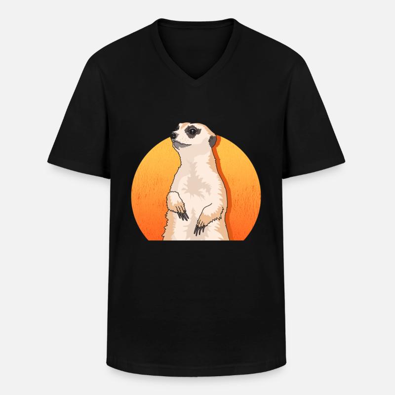 Erdmännchen süßes Erdmännchen Geschenke - Männer-T-Shirt mit V-Ausschnitt - Schwarz