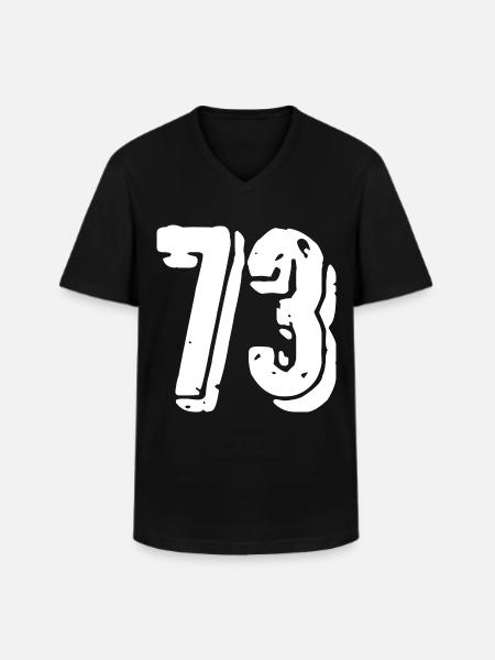 73 number jersey - Men's V-Neck T-Shirt - black