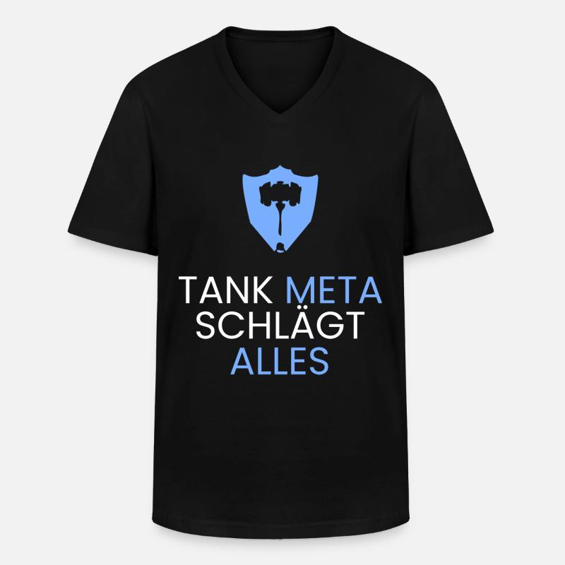 Tank Meta gewinnt - Männer-T-Shirt mit V-Ausschnitt - Schwarz