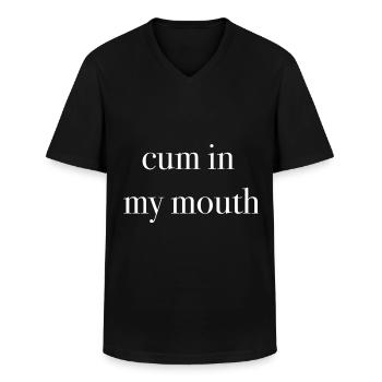 sperme dans ma bouche sperme dans ma bouche drôle - T-shirt col V Homme - noir - Devant - AI Model Male 178 dark (178cm)