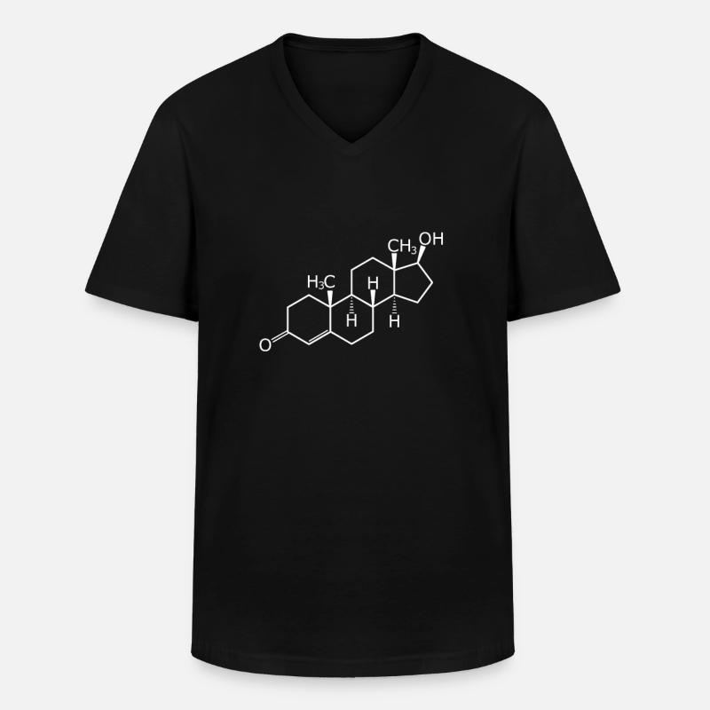 Testosterone structural formula - Men's V-Neck T-Shirt - black