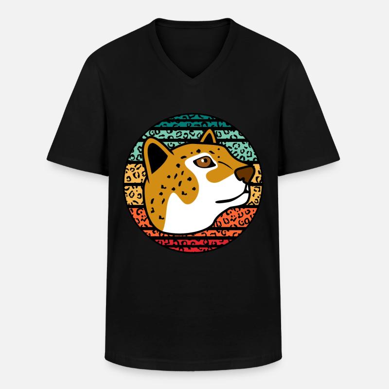 Jaguar - Männer-T-Shirt mit V-Ausschnitt - Schwarz