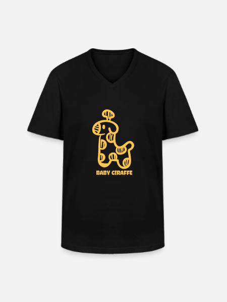 Baby giraffe - Men's V-Neck T-Shirt - black