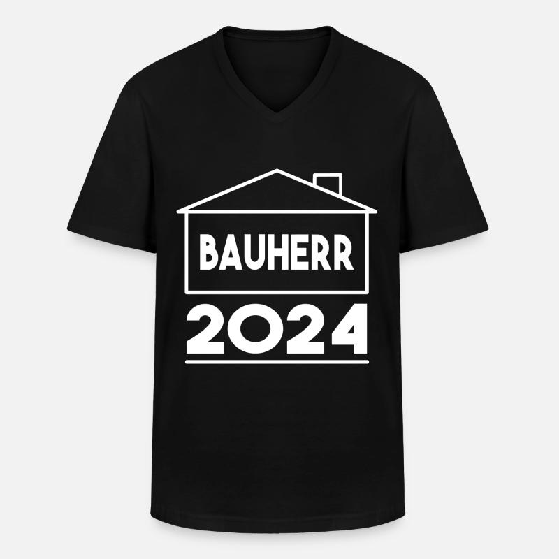 Bauherr 2024 Design - Männer-T-Shirt mit V-Ausschnitt - Schwarz