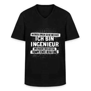 Ingenieur Kompetenz - Männer-T-Shirt mit V-Ausschnitt - Schwarz - Vorne - AI Model Male 178 dark (178cm)