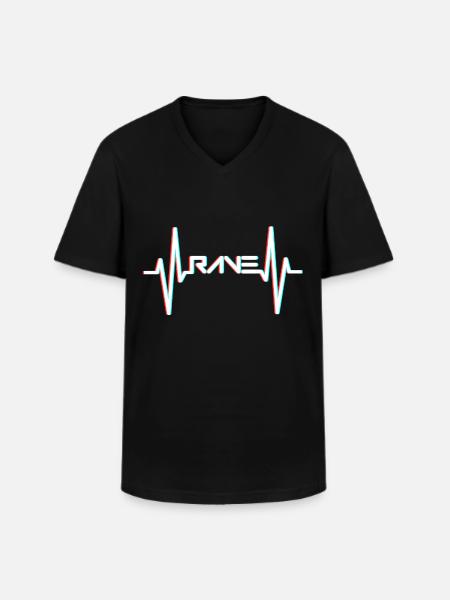 RAVE Heartbeat Raver EDM - Men's V-Neck T-Shirt - black