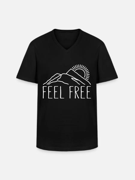 Feel Free - Men's V-Neck T-Shirt - black