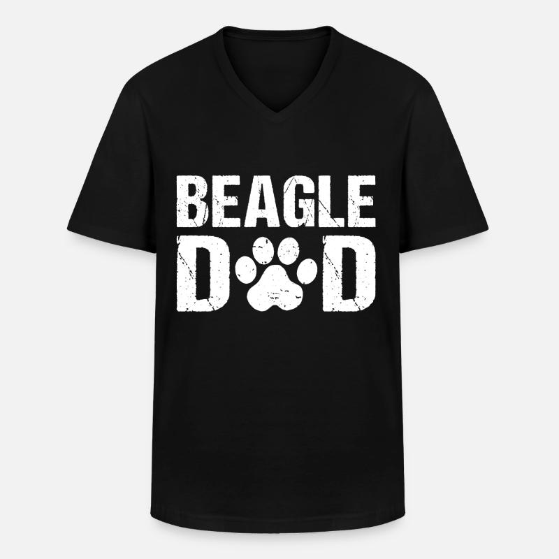 Beagle Dad Beagle Hunde - Männer-T-Shirt mit V-Ausschnitt - Schwarz