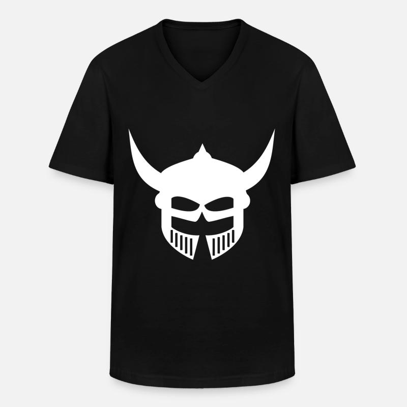 Conception de casque barbare - T-shirt col V Homme - noir