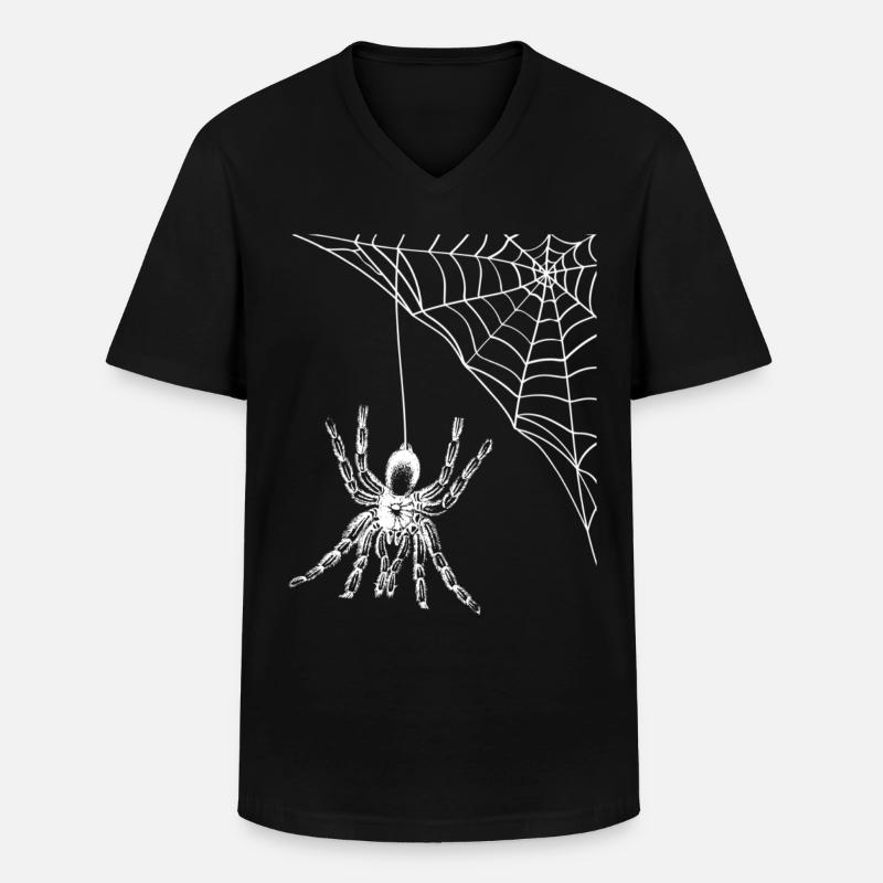 araignée - T-shirt col V Homme - noir