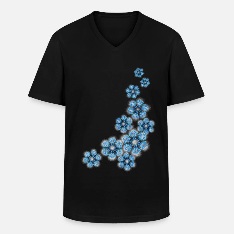 Schneeflocken - Männer-T-Shirt mit V-Ausschnitt - Schwarz