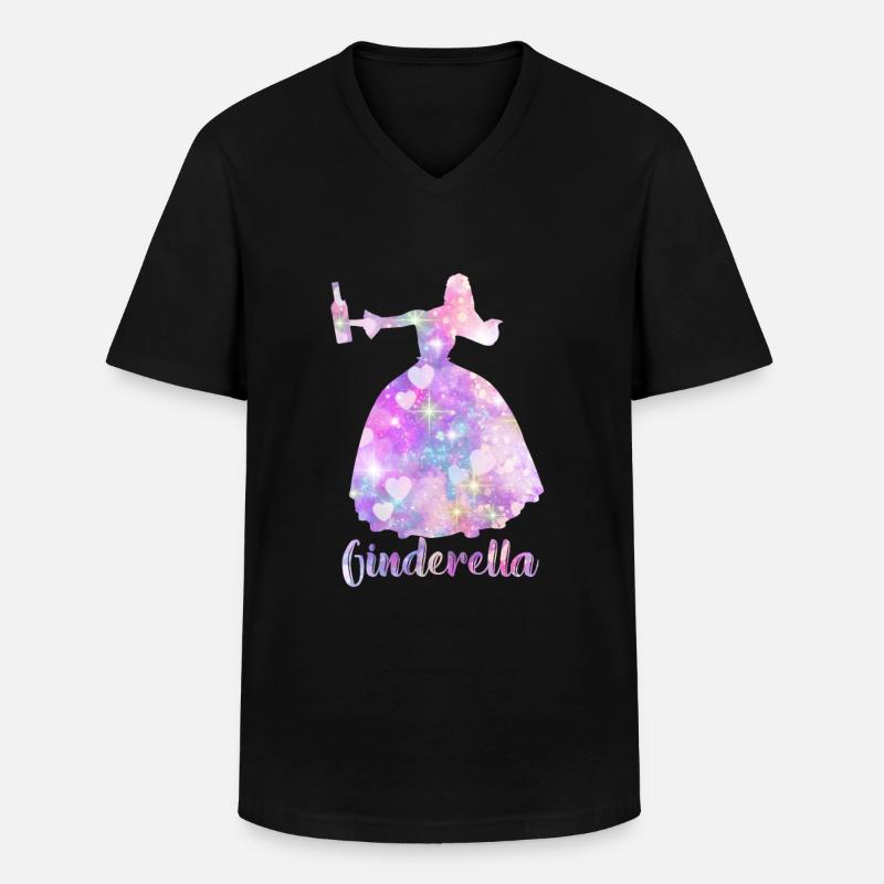 Ginderella Junggesellinnen - Männer-T-Shirt mit V-Ausschnitt - Schwarz