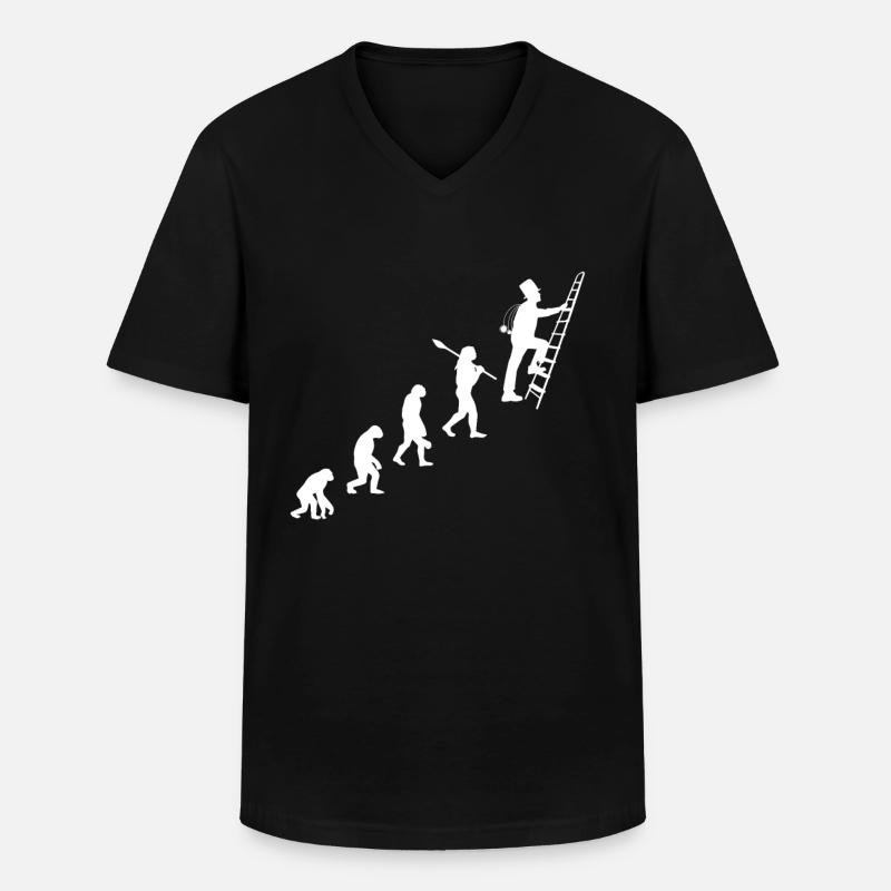 Schornsteinfeger Glück Evolution Geschenk - Männer-T-Shirt mit V-Ausschnitt - Schwarz