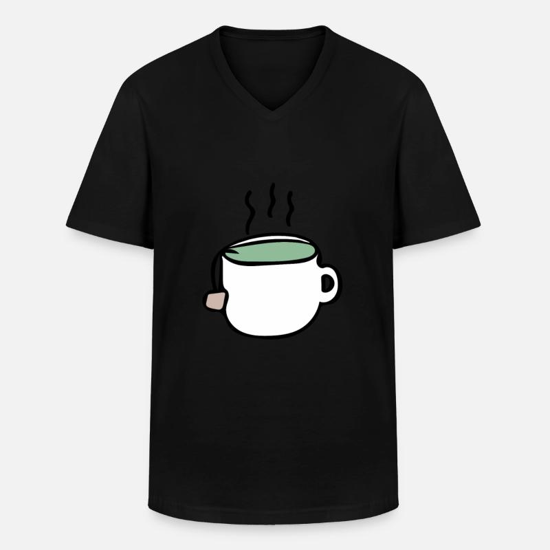 Tee - Männer-T-Shirt mit V-Ausschnitt - Schwarz
