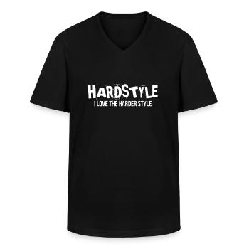 Hardstyle muziekfestival - Klassiek mannen T-shirt met V-hals - zwart - Voor - AI Model Male 178 dark (178cm)