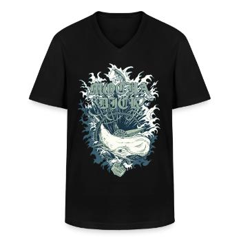 Mocha Dick - Men's V-Neck T-Shirt - black - Front - AI Model Male 178 dark (178cm)