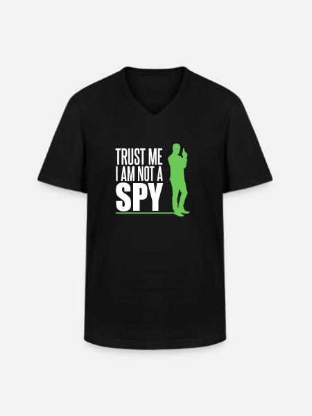 Spion hemmelig agent - Klassisk herre T-shirt med V-udskæring - sort