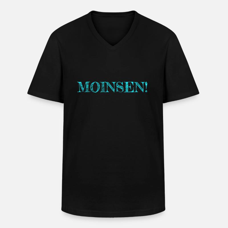 Moinsen - Männer-T-Shirt mit V-Ausschnitt - Schwarz