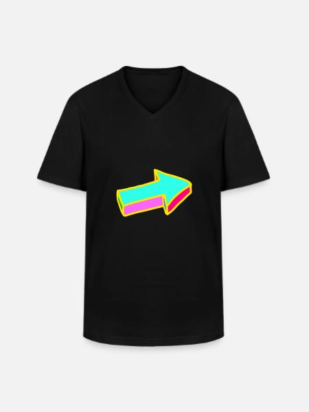 Flèche - T-shirt col V Homme - noir