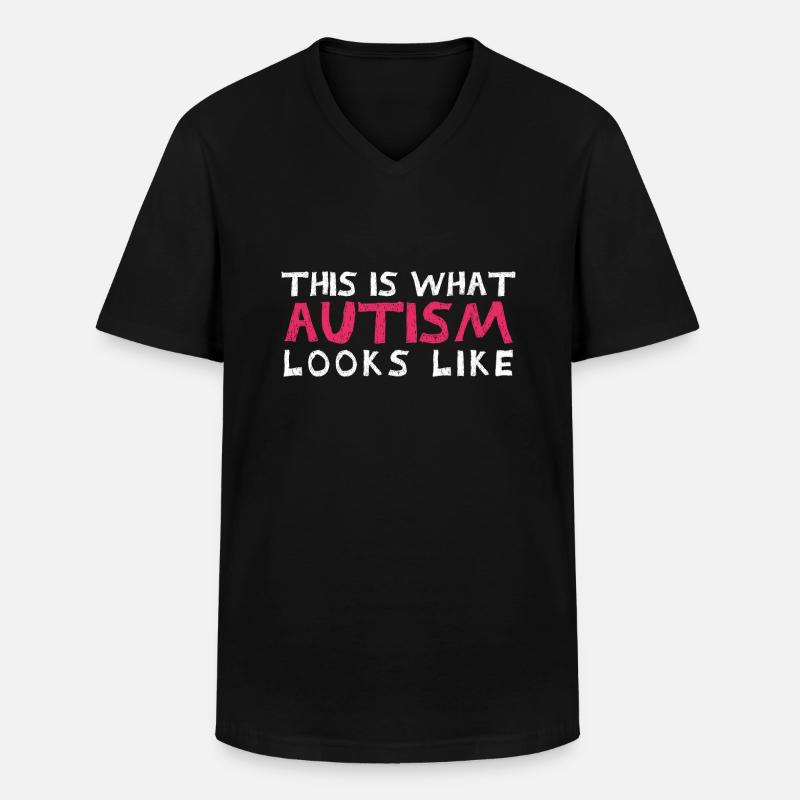 Autismus - Männer-T-Shirt mit V-Ausschnitt - Schwarz
