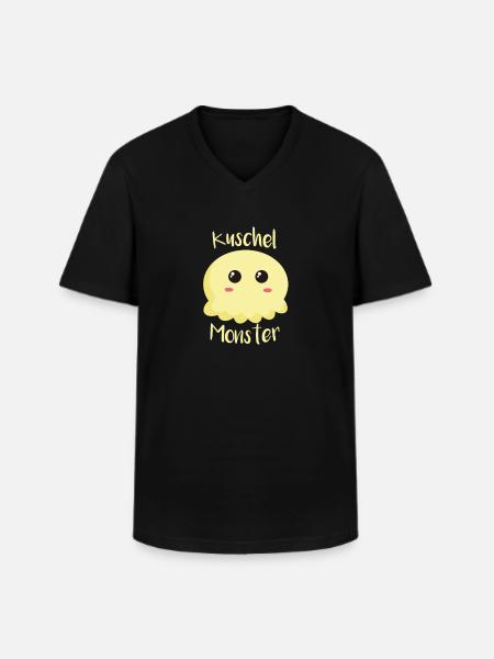 Kuschel Monster - Männer-T-Shirt mit V-Ausschnitt - Schwarz