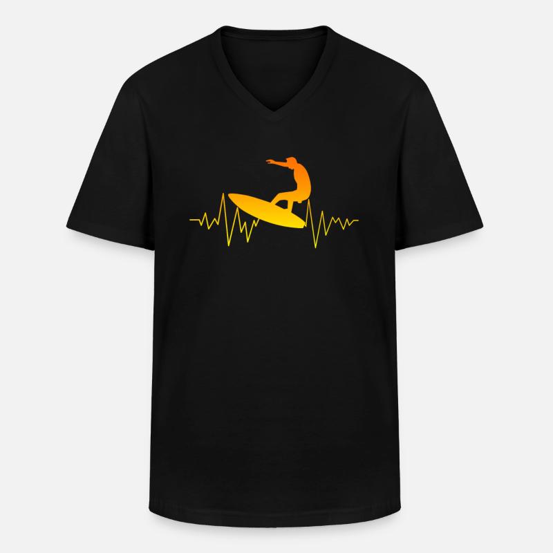Surfen Surfer - Männer-T-Shirt mit V-Ausschnitt - Schwarz