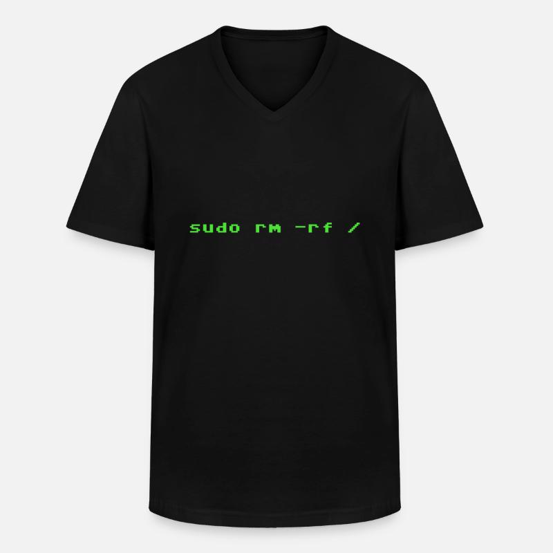 Sudo rm rf Linux Programmieren - Männer-T-Shirt mit V-Ausschnitt - Schwarz
