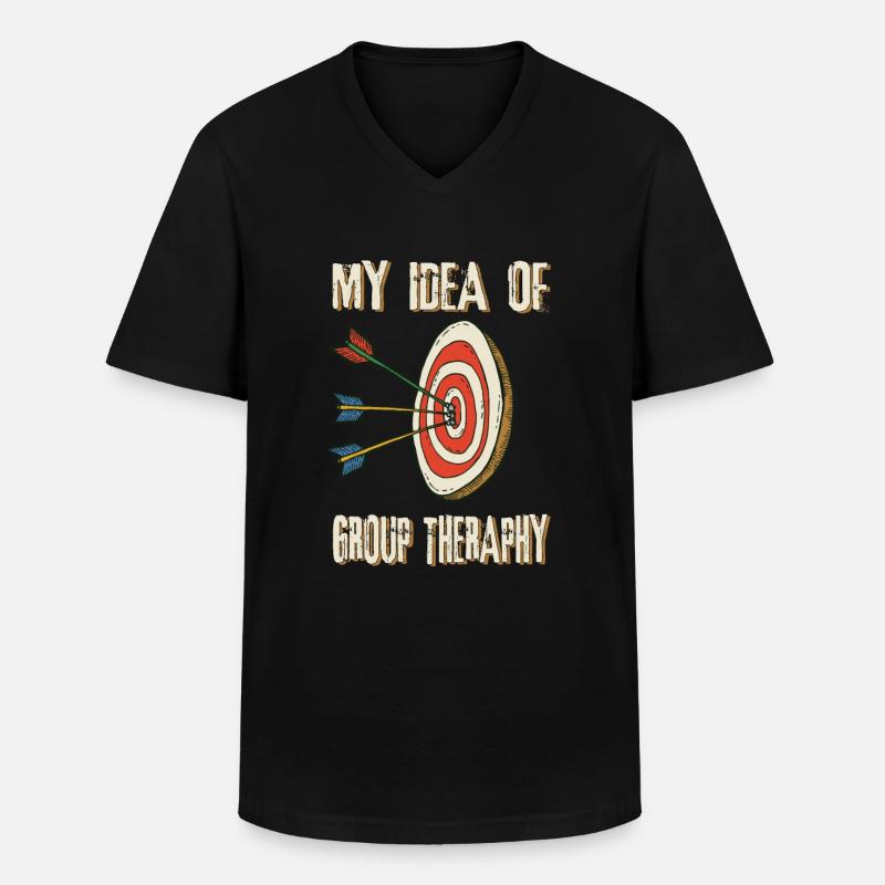 Bogenschießen Therapie - Männer-T-Shirt mit V-Ausschnitt - Schwarz