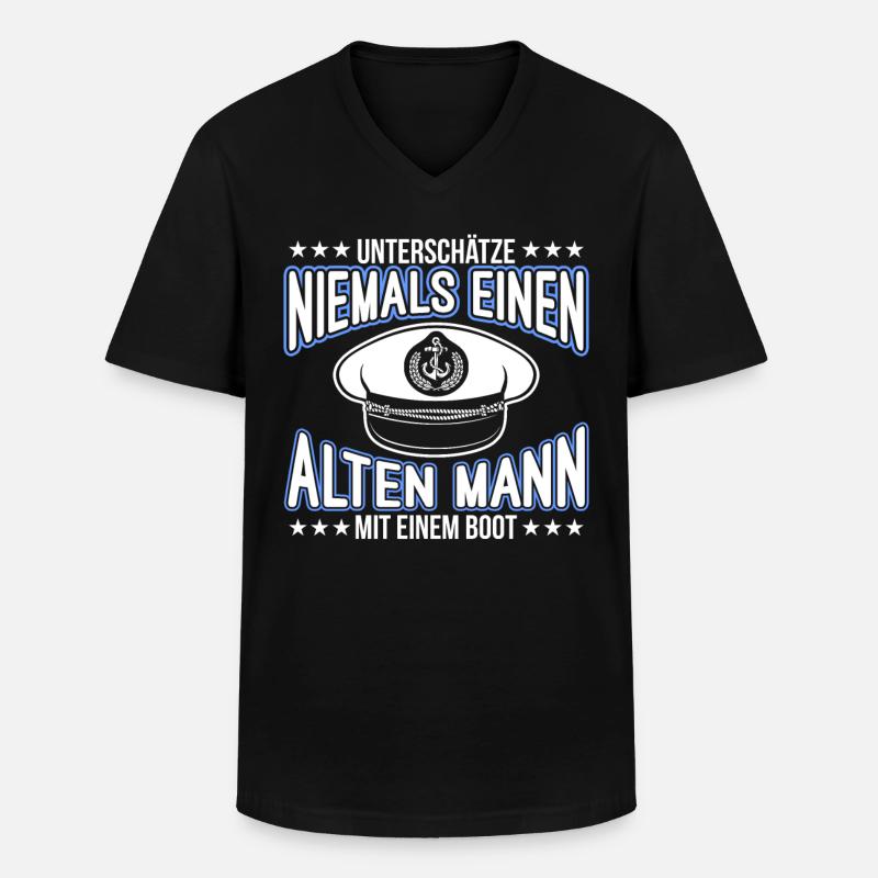 Boot Motorboot Boote Schiff - Männer-T-Shirt mit V-Ausschnitt - Schwarz