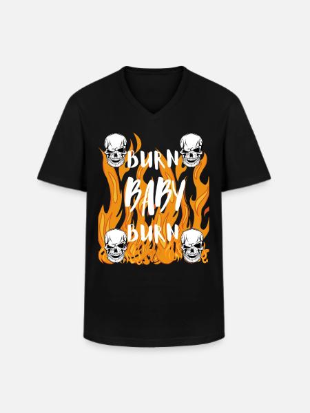 BRÛLE BÉBÉ BRÛLE! - T-shirt col V Homme - noir