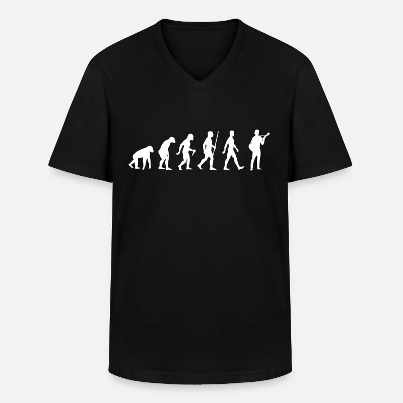 Guitariste évolution guitariste guitare - T-shirt col V Homme - noir