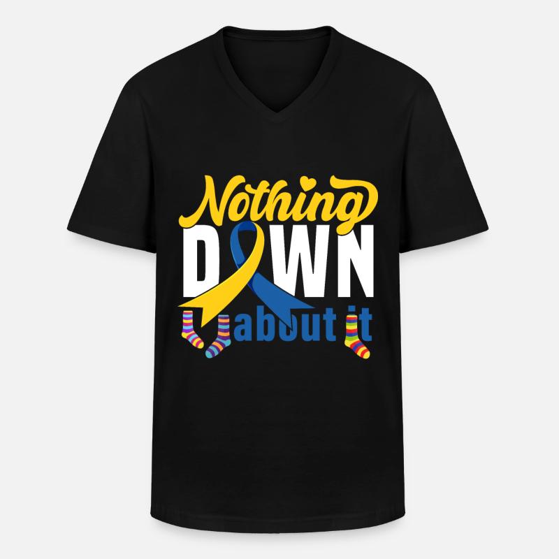 Down Syndrom Socke Geschenk - Männer-T-Shirt mit V-Ausschnitt - Schwarz