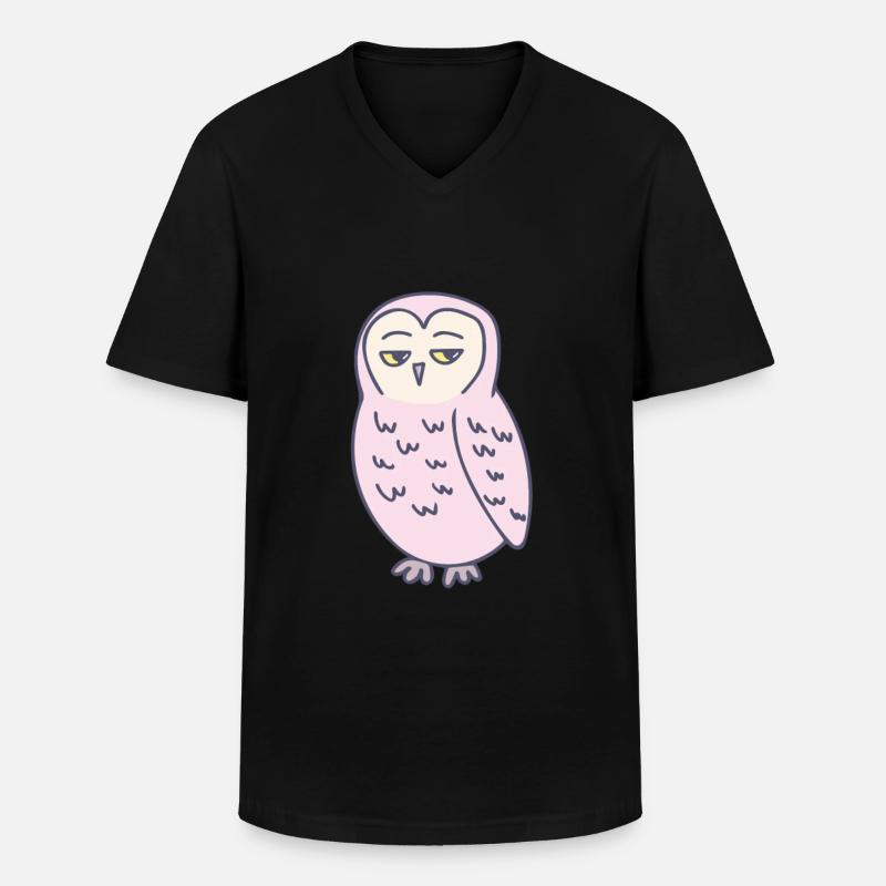 Eule Genervt Lustig - Männer-T-Shirt mit V-Ausschnitt - Schwarz
