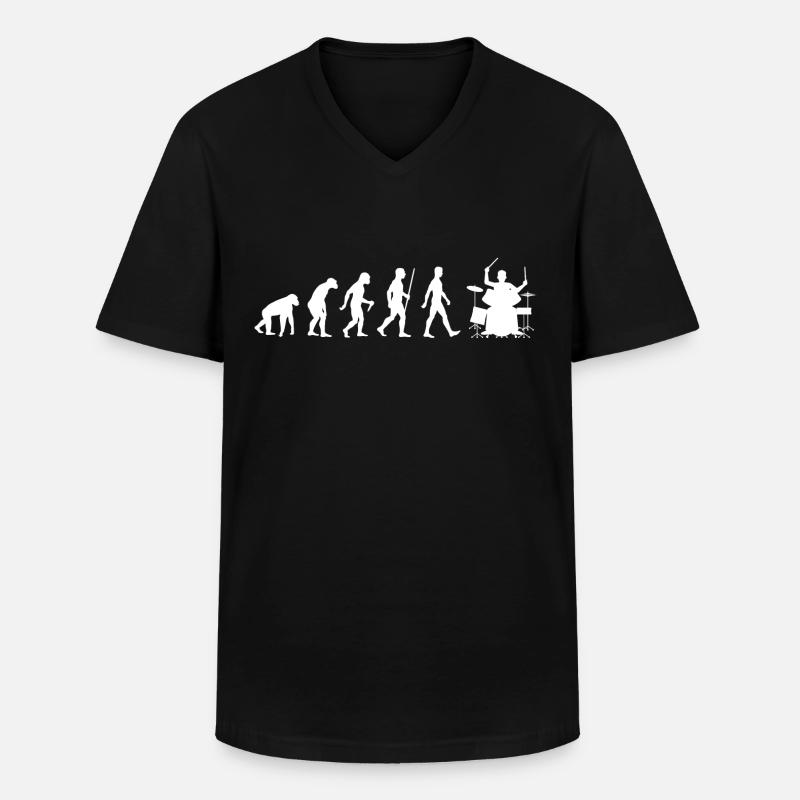 Drums Evolution Drummer Percussionist - Men's V-Neck T-Shirt - black