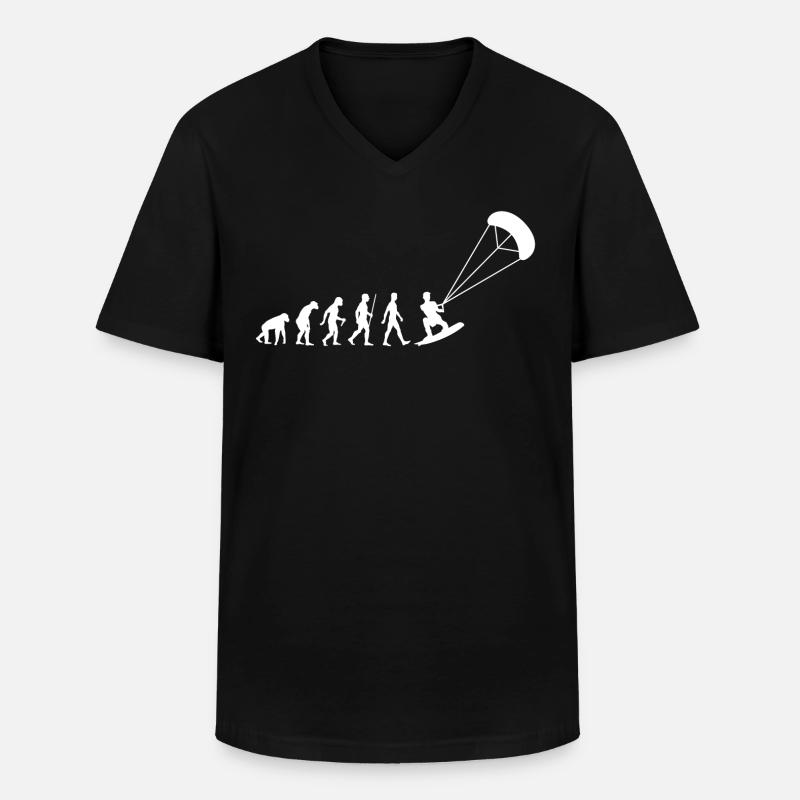 Kitesurfer Evolution Kiteboarding Development - Men's V-Neck T-Shirt - black