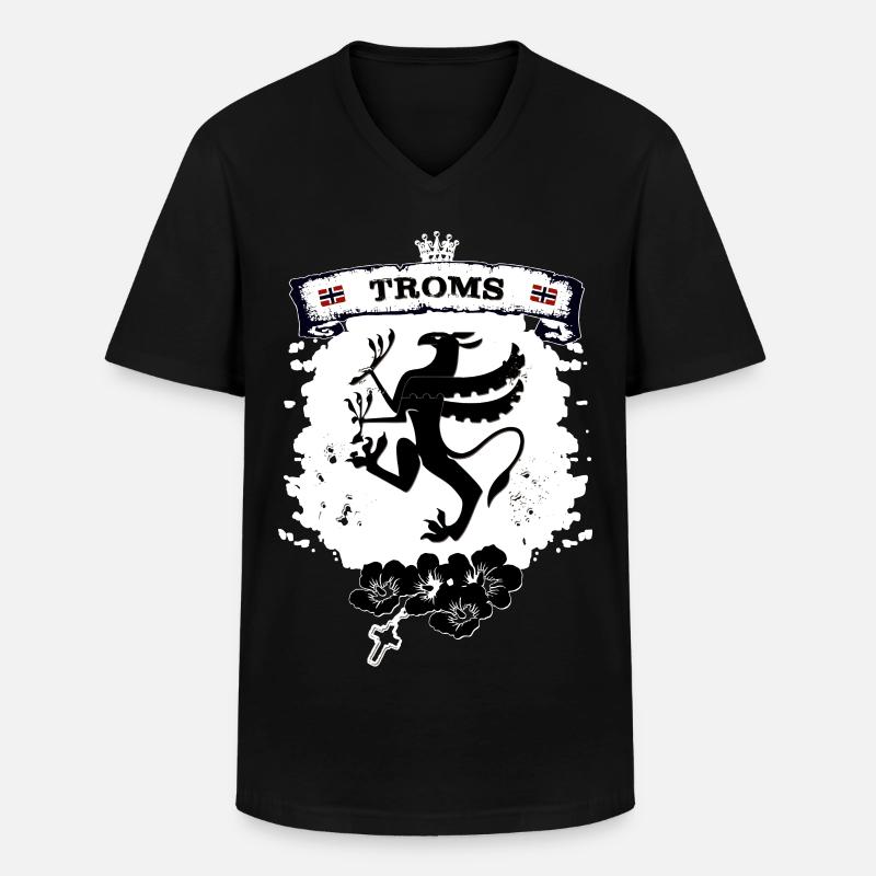 Troms - Männer-T-Shirt mit V-Ausschnitt - Schwarz