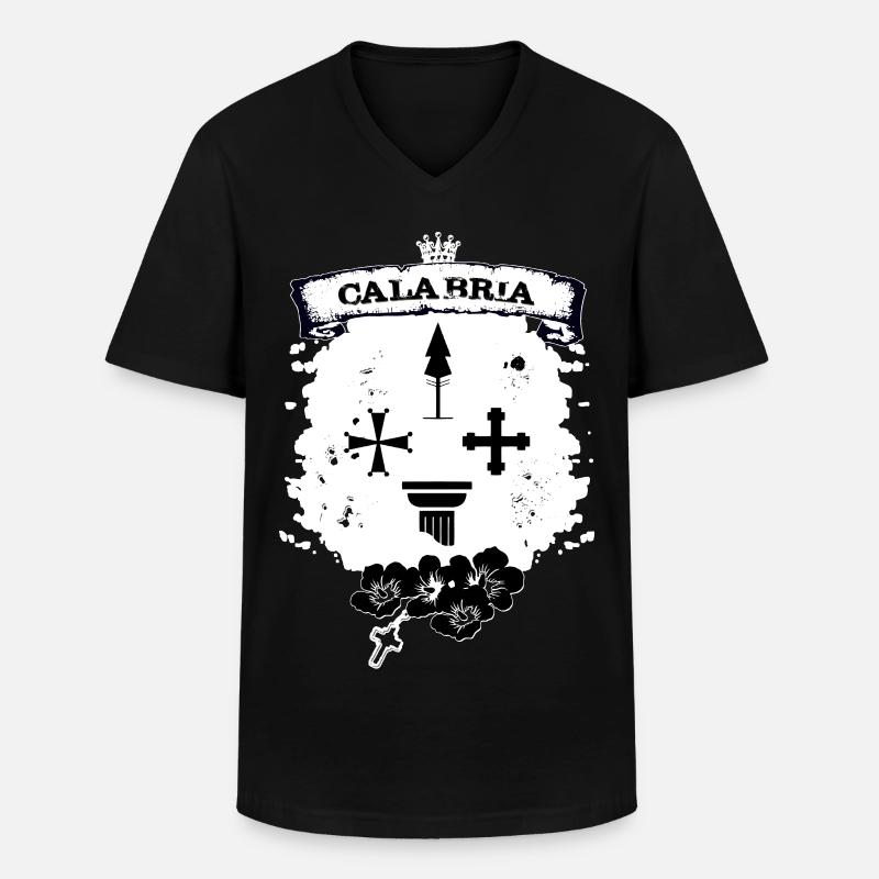 Calabria - Männer-T-Shirt mit V-Ausschnitt - Schwarz