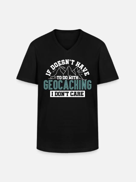 Aventure Géocaching geocaching aventure - T-shirt col V Homme - noir