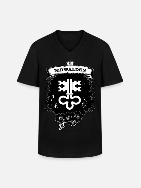 Nidwalden - Männer-T-Shirt mit V-Ausschnitt - Schwarz
