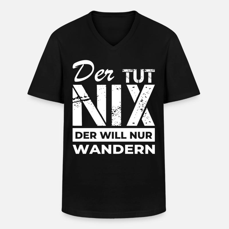 Wanderer - Wandern - Männer-T-Shirt mit V-Ausschnitt - Schwarz
