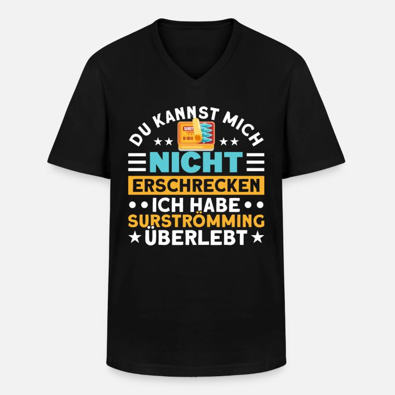 Surströmming Challenge Surströmming Schweden - Männer-T-Shirt mit V-Ausschnitt - Schwarz