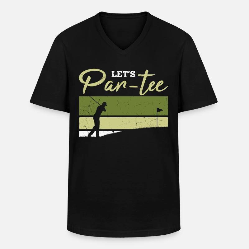 Let's Par-tee Golf Pun - Männer-T-Shirt mit V-Ausschnitt - Schwarz