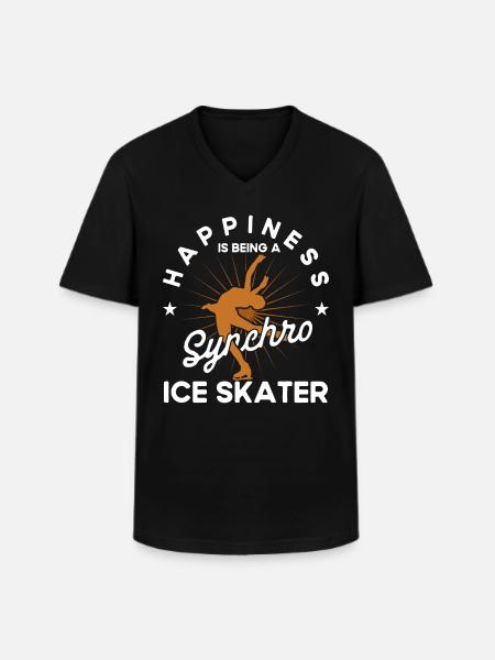 Synchro Group Figure Skater Skating - Men's V-Neck T-Shirt - black