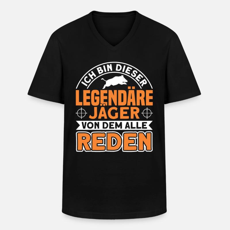 Jäger Jagd Jagen Geschenk - Männer-T-Shirt mit V-Ausschnitt - Schwarz